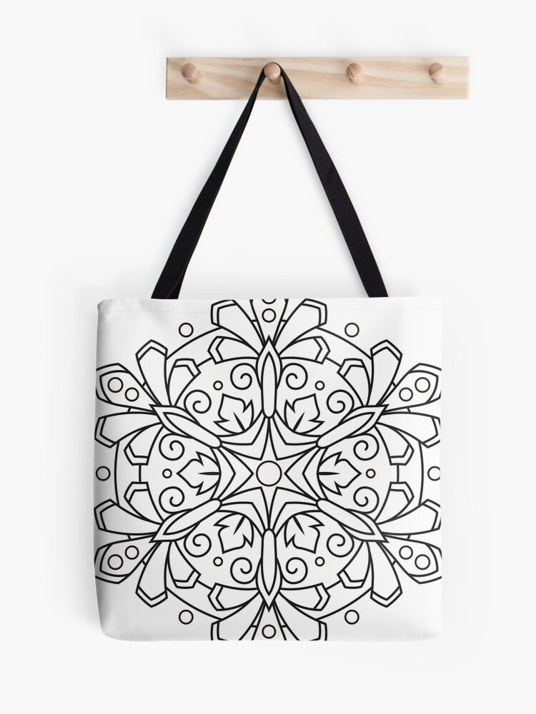 Color Your Own MANDALA - DIY Coloring Book 03 Tote Bag for Sale