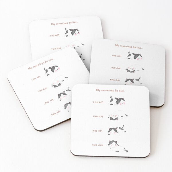 Item preview, Lazy Black and White Cat Morning Routine  designed and sold by JileeArt.