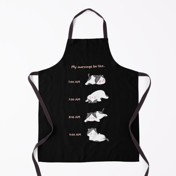 Item preview, Lazy Black and White Cat Morning Routine designed and sold by JileeArt.