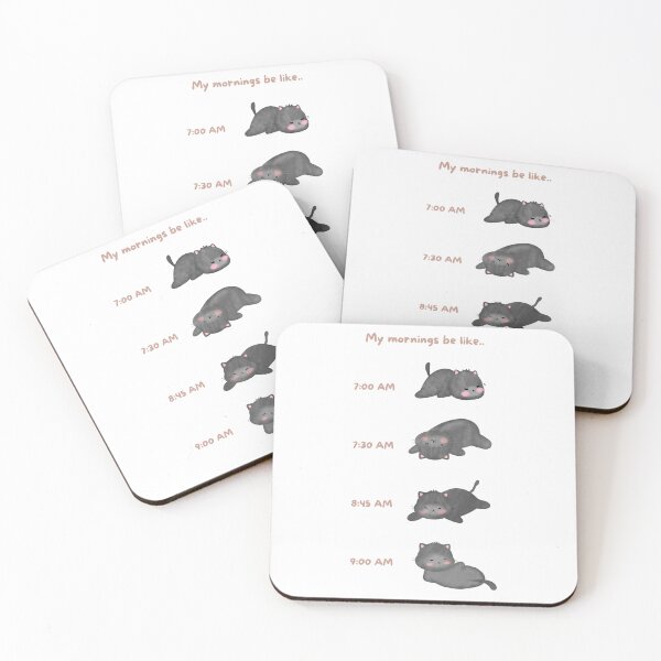Item preview, Lazy Black Cat Morning Routine designed and sold by JileeArt.