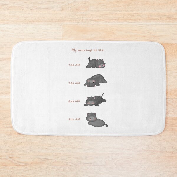 Item preview, Lazy Black Cat Morning Routine designed and sold by JileeArt.