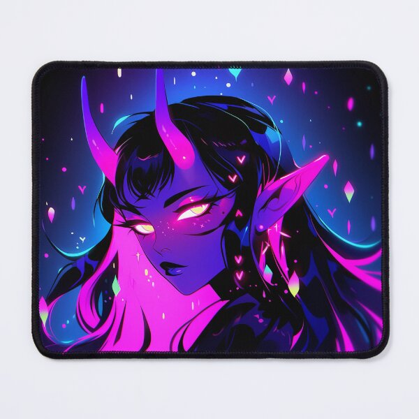 Item preview, Beautiful Pink and Blue Demon Anime Girl designed and sold by bubblegoth.