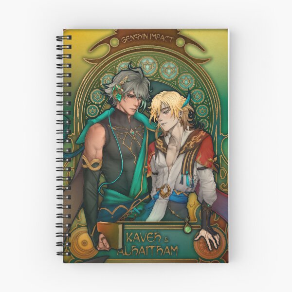 Item preview, Fanart: Alhaitham & Kaveh from Genshin Impact in Art Nouveau style designed and sold by AlexaelArtworks.