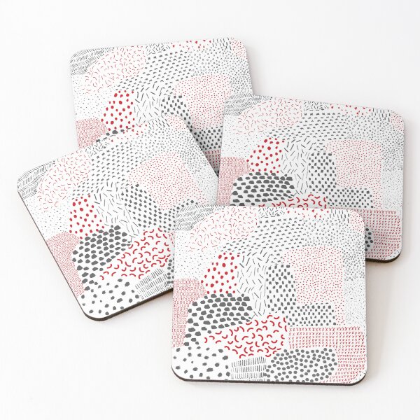 Item preview, Red and Black Doodle Patch Pattern designed and sold by MorganSites.