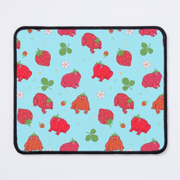 Item preview, pattern with cute strawberry frogs designed and sold by burbura.