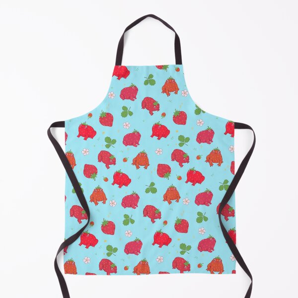 Item preview, pattern with cute strawberry frogs designed and sold by burbura.
