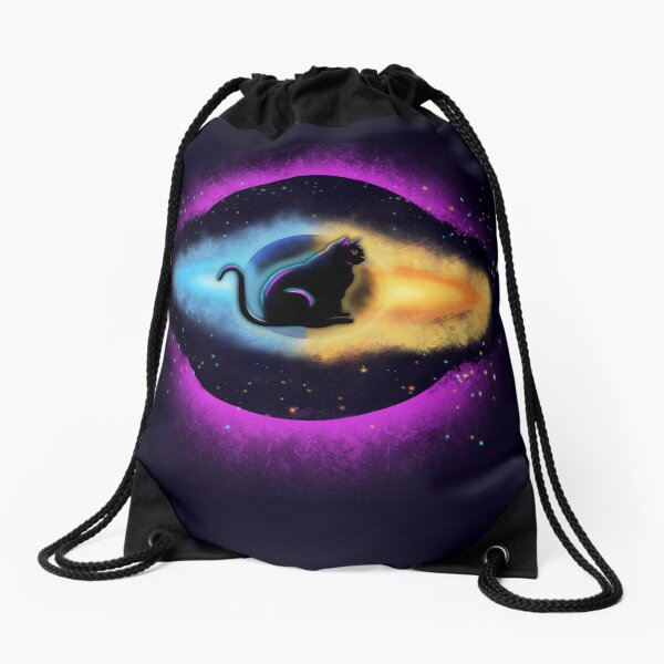Galactic Black-Hole Cat: Ruler of the Universe Drawstring Bag