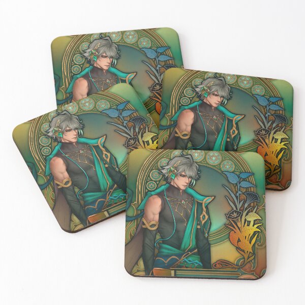 Item preview, Fanart: Alhaitham from Genshin Impact in Art Nouveau style designed and sold by AlexaelArtworks.