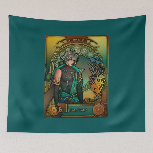 Item preview, Fanart: Alhaitham from Genshin Impact in Art Nouveau style designed and sold by AlexaelArtworks.