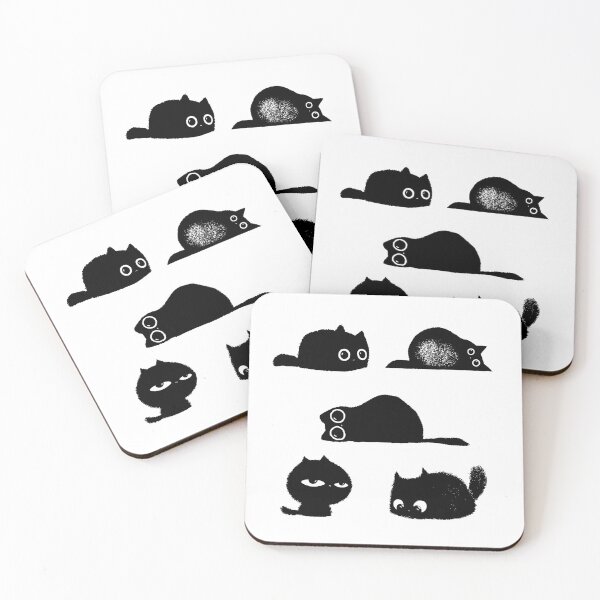 Item preview, Black cat sticker pack kitty set designed and sold by retrippy.