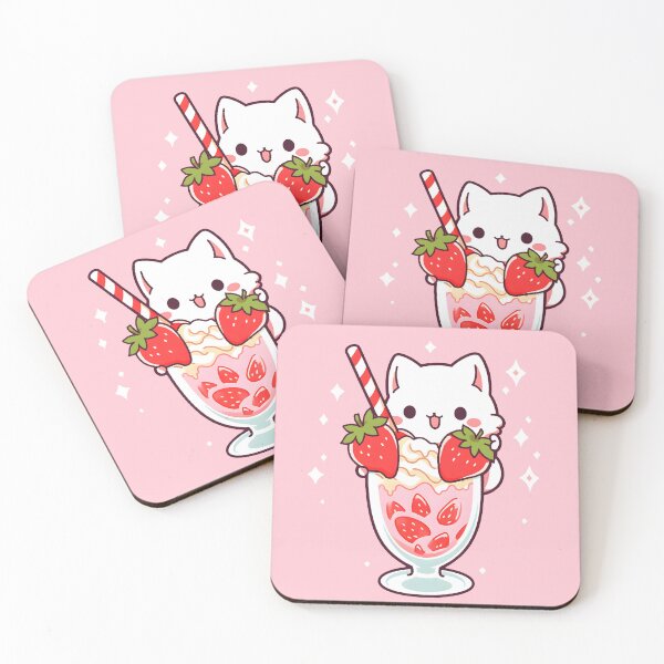 Item preview, Adorable Kawaii Strawberry Milkshake Cat - Cute Cat Lover Gift designed and sold by Shegohi.
