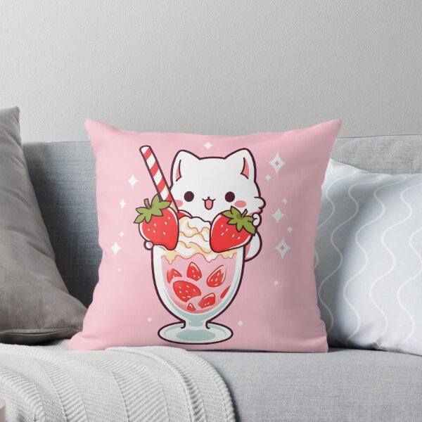 Artikelvorschau, Adorable Kawaii Strawberry Milkshake Cat - Cute Cat Lover Gift entworfen und verkauft von Shegohi.