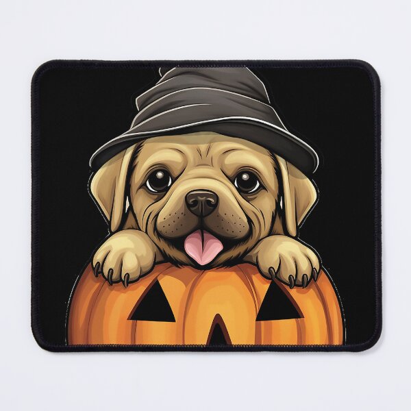 Item preview, Cute Labrador Puppy Halloween Pumpkin Witch Hat Spooky designed and sold by VermintStudio.