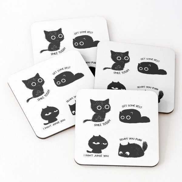 Item preview, Black cat quotes sticker pack, purr set designed and sold by retrippy.