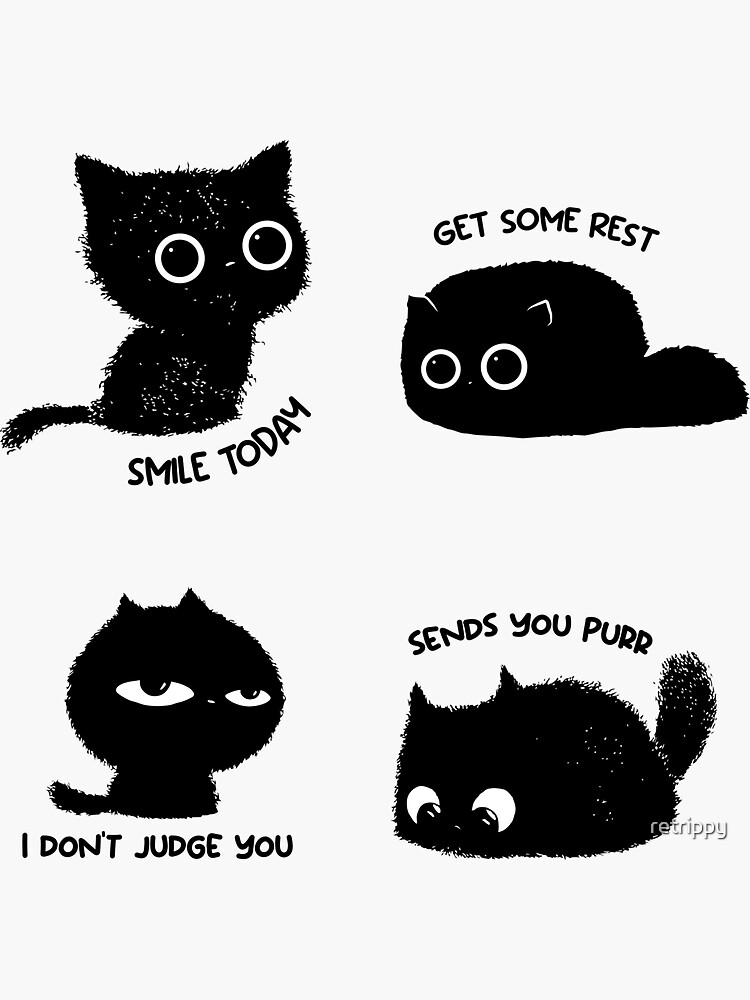 black cat pattern Sticker for Sale by deboracabral
