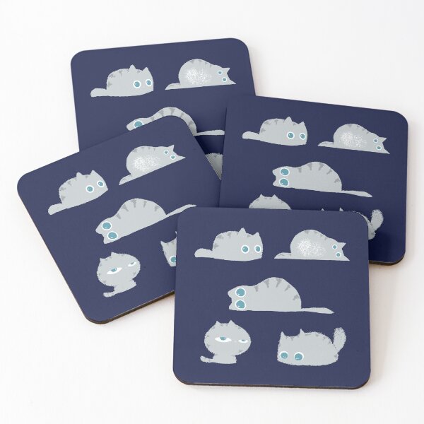 Item preview, Gray cat sticker pack kitty set designed and sold by retrippy.