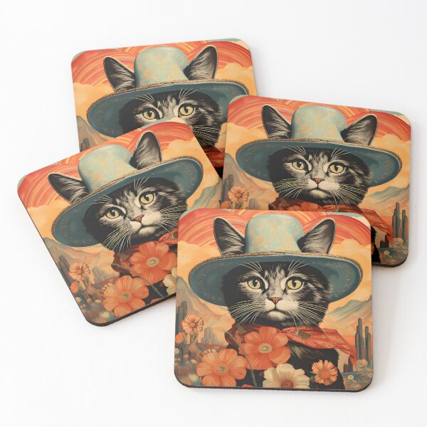Item preview, Retro Vintage Cowboy Kitty Cat - Whiskered Wild West Adventure designed and sold by KittyStampedeCo.