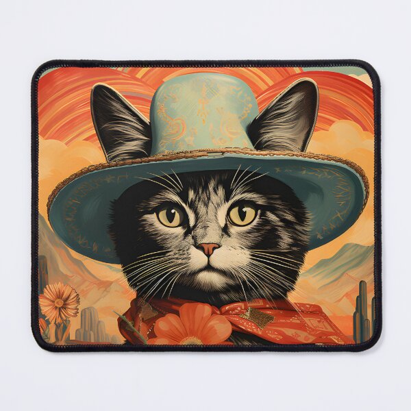 Artikelvorschau, Retro Vintage Cowboy Kitty Cat - Whiskered Wild West Adventure entworfen und verkauft von KittyStampedeCo.