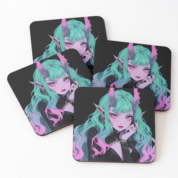 Item preview, Cute Pastel Goth Demon Anime Girl designed and sold by bubblegoth.