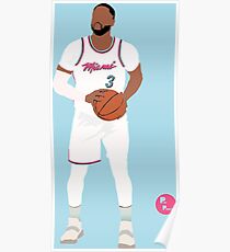 Dwayne Wade 'The R3turn' Miami Heat Minimalist Art // Phone cases, shirts, stickers and more Poster