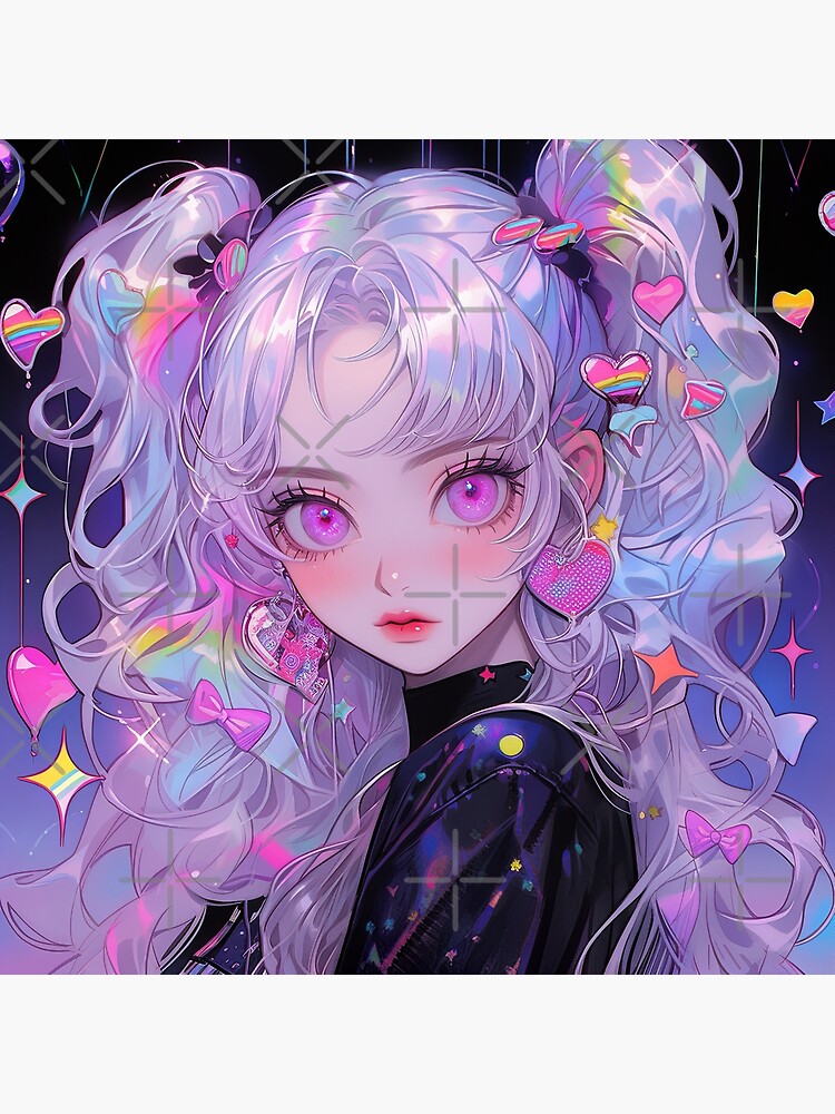 Cute Purple Pastel Long Braided Hair Anime Girl Sticker for Sale by  bubblegoth