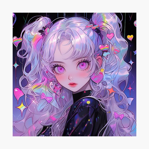 Cute Purple Pastel Long Braided Hair Anime Girl Art Print for Sale by  bubblegoth