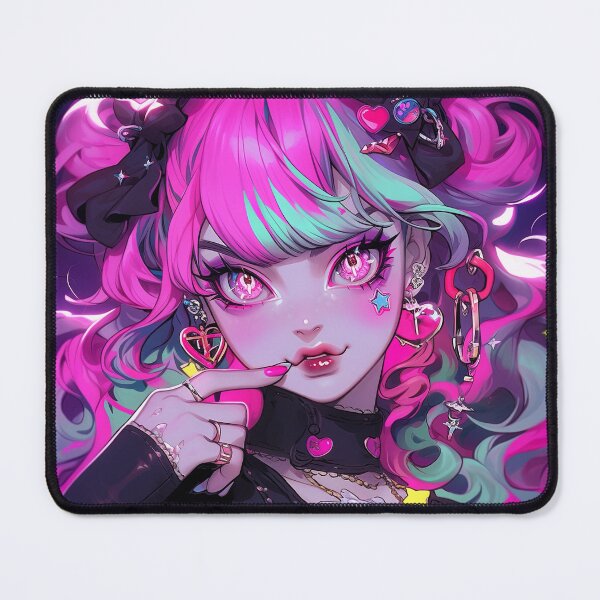 Item preview, Adorable Flirty Bright Pink Anime Girl designed and sold by bubblegoth.
