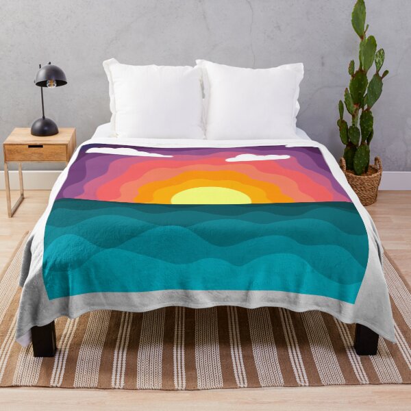 Artikelvorschau, Pop-Art-Sonnenuntergang-Meereslandschaft entworfen und verkauft von AmyJStickers.