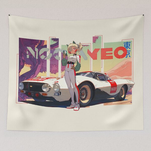 Item preview, KurumaNeko Racing designed and sold by Chibi Cat Art Corner.