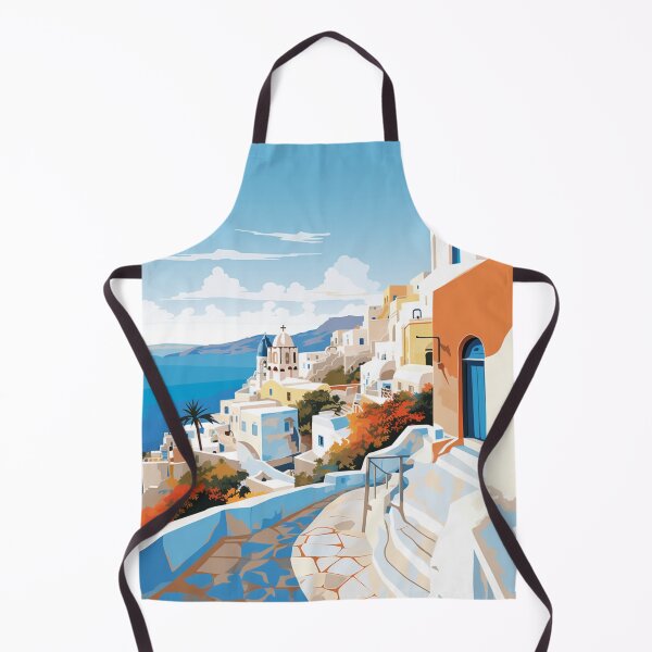 Item preview, A Pop Art Travel Print of Santorini - Greece designed and sold by StudioRedKoala.