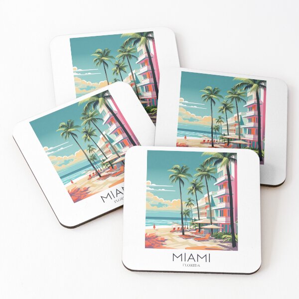 Item preview, A Pop Art Travel Print of South Beach Miami - Florida designed and sold by StudioRedKoala.