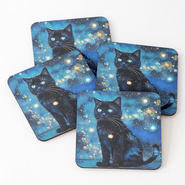 Item preview, Van gogh Starry Night Black Kitty designed and sold by Vangoholic.