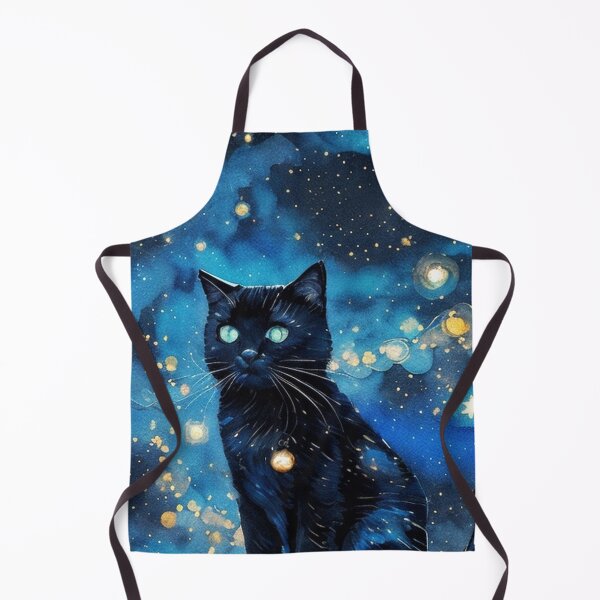 Item preview, Van gogh Starry Night Black Kitty designed and sold by Vangoholic.