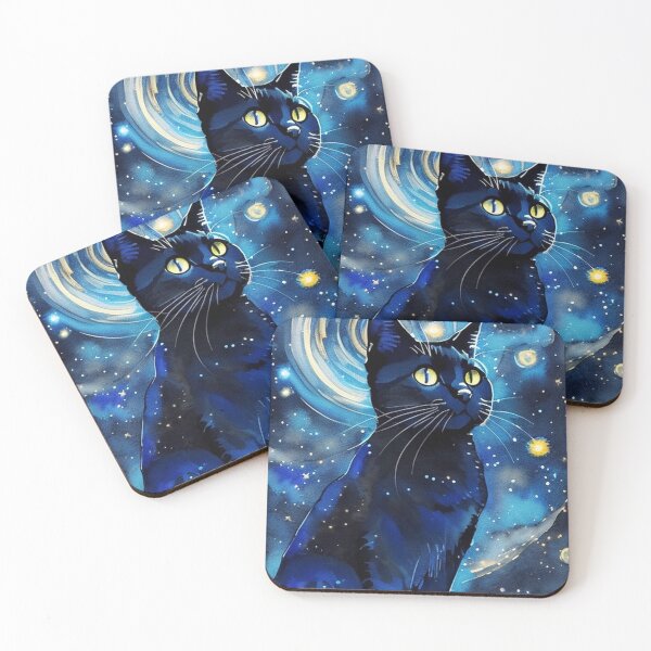 Item preview, Van gogh Starry Night Black Cat designed and sold by Vangoholic.