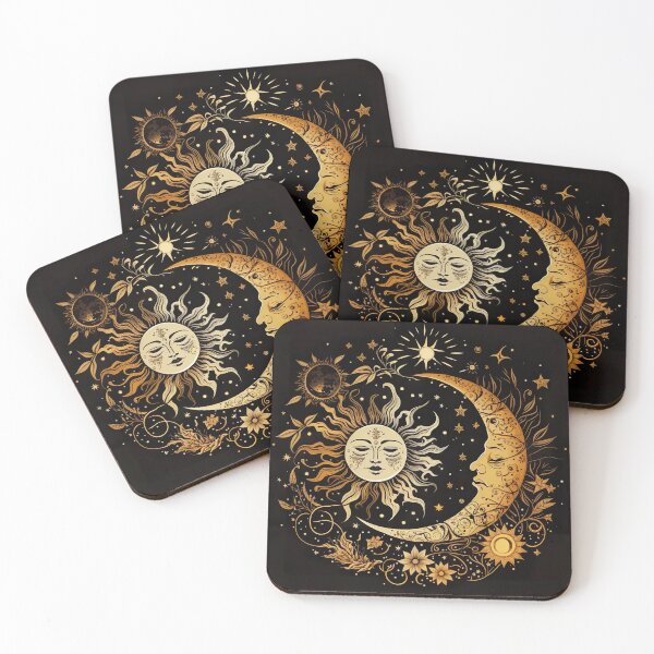 Item preview, Sun And Moon Celestial In Gold Elements Artwork designed and sold by Magnuna.