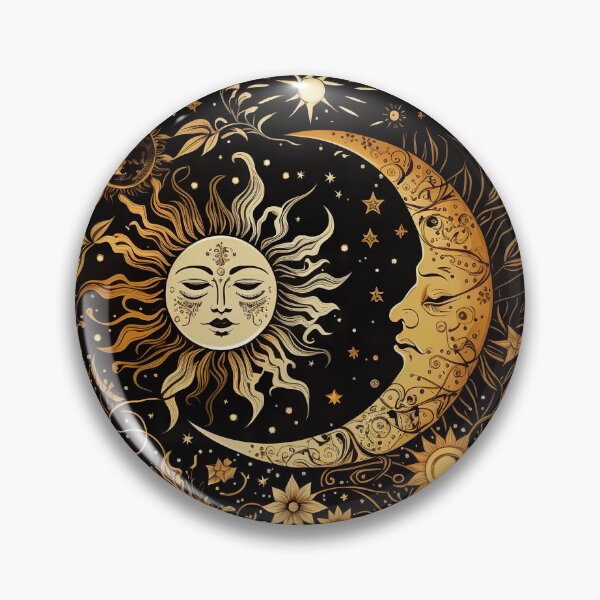 Item preview, Sun And Moon Celestial In Gold Elements Artwork designed and sold by Magnuna.