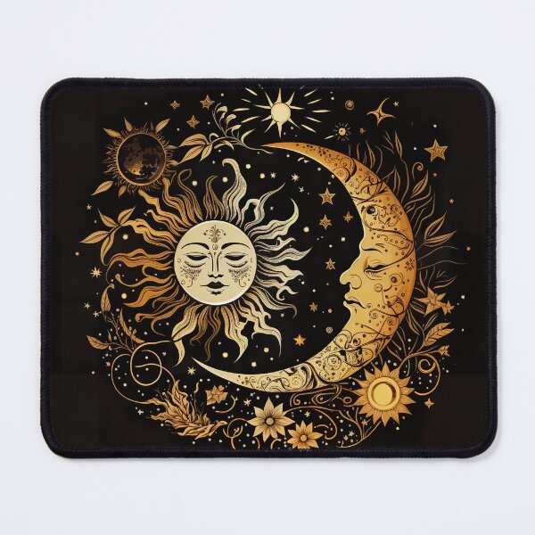 Item preview, Sun And Moon Celestial In Gold Elements Artwork designed and sold by Magnuna.