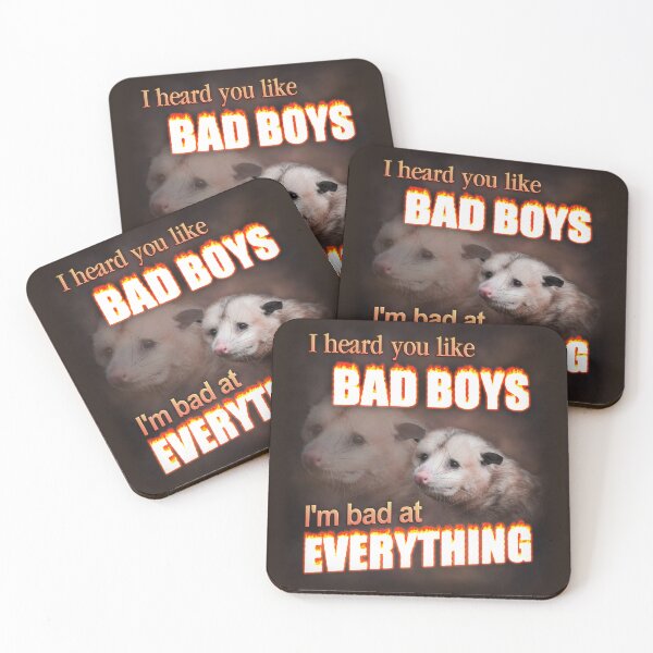 Item preview, I hear you like bad boys- I'm bad at everything possum word art designed and sold by snazzyseagull.