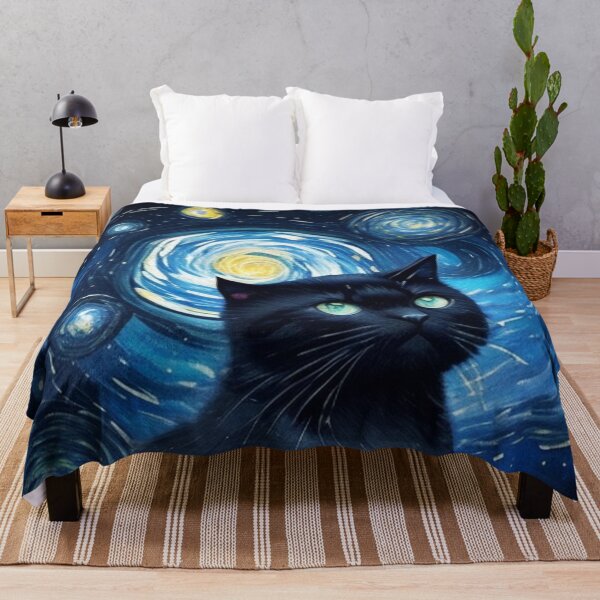 Item preview, Van gogh Starry Night Black Cat designed and sold by Vangoholic.