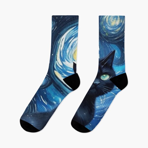 Item preview, Van gogh Starry Night Black Cat designed and sold by Vangoholic.