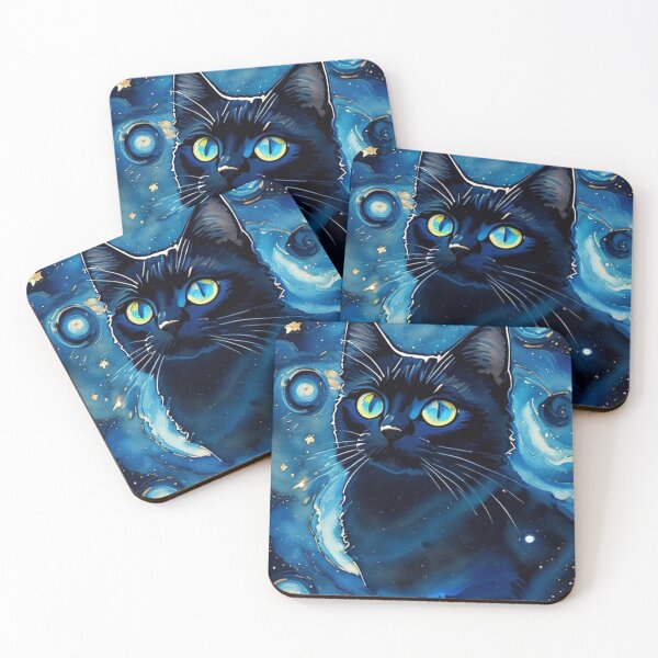 Item preview, Van gogh Starry Night Black Cat designed and sold by Vangoholic.
