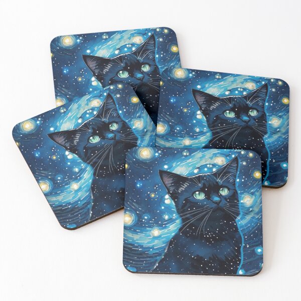 Artikelvorschau, Van Gogh Sternennacht Schwarze Katze entworfen und verkauft von Vangoholic.