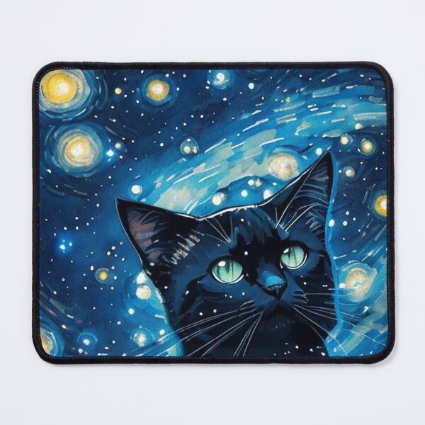 Item preview, Van gogh Starry Night Black Cat designed and sold by Vangoholic.