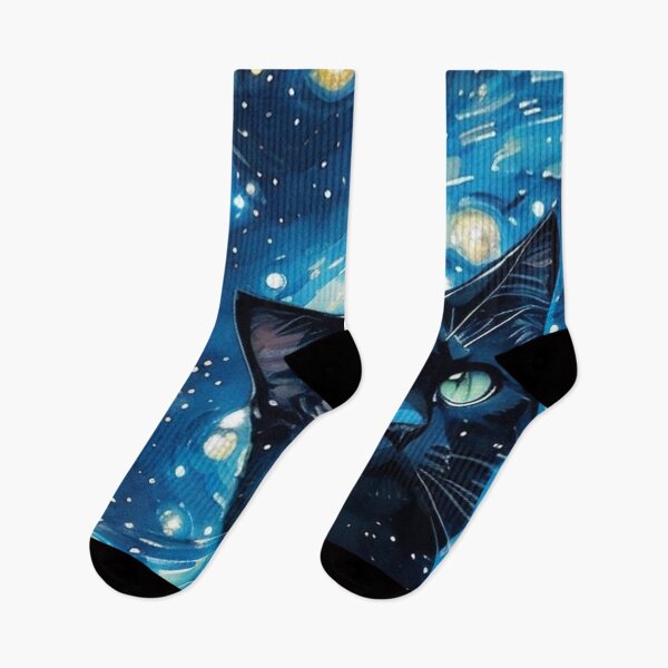 Item preview, Van gogh Starry Night Black Cat designed and sold by Vangoholic.