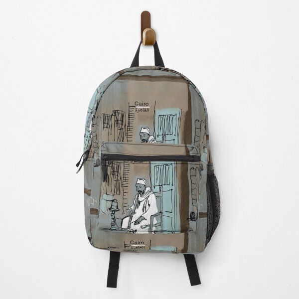 Item preview, Cairo: the man with the shisha -grey background designed and sold by OlgaMundi.