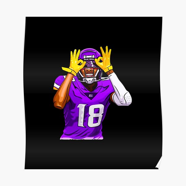 Justin Jefferson Signed Purple Color Rush Pro Style Jersey w/ Yellow # BAS  Wit