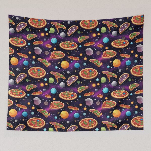 Item preview, Galactic deliciousness pizza pattern designed and sold by RidaSalArt.