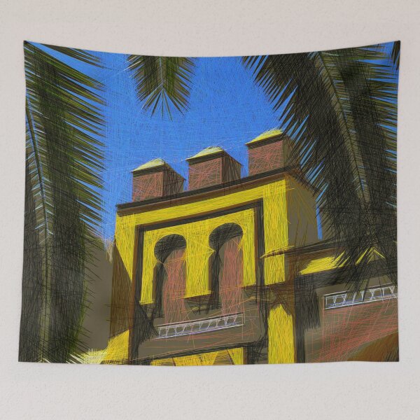 Item preview, Moorish gateway, Castillo Condes de Cabra. Image made using lines. designed and sold by EdgyEdgeArt.