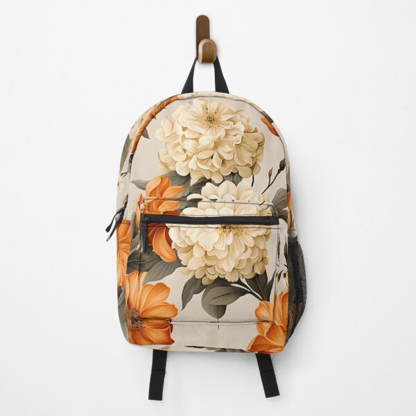 Item preview, Orange and Beige Flower Pattern designed and sold by ArtbyAiGallery.