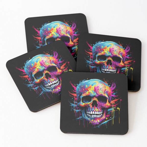 Item preview, Colorful beautiful artistic skull designed and sold by Sixcom.